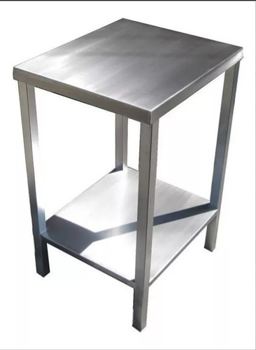 Mesa De Trabajo En Acero Inox 60x60 Patas De Fierro