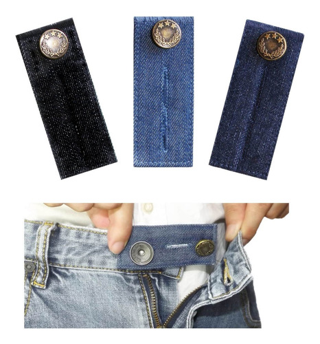 Extensor Cintura Mezclilla Boton Metal Para Jeans 3