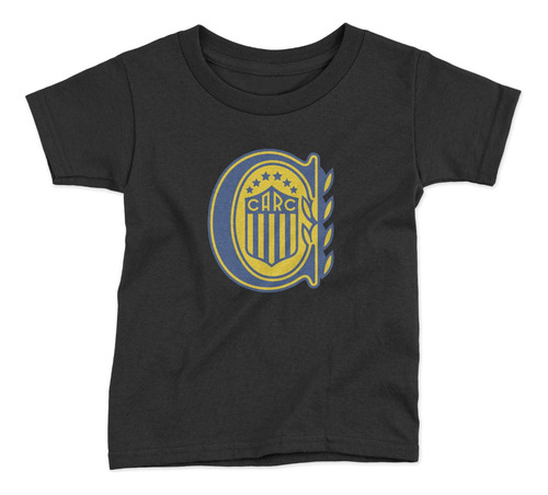 Remera Futbol Rosario Central Escudo Pecho Negra Talle Niño