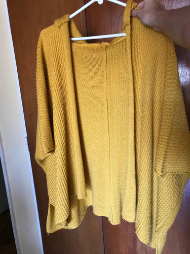 Saco Largo Cardigan Sweater Mujer Talle Unico Con Capucha