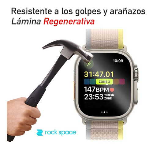 Imagen 4 de 6 de Lamina Hidrogel Para Apple Watch Ultra De 49mm - Rock Space