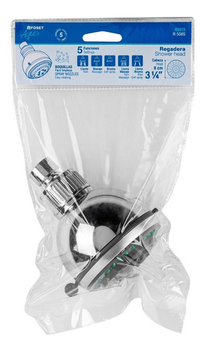 Regadera Redonda De Abs 3' 5 Funciones Sin Brazo Foset 49415