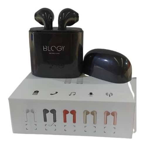 Audífonos Inalámbricos Bluetooth Con Estuche Blogy Negro