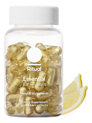 Ritual Multivitamínico Prenatal Esencial Para Mujeres Botella de 60 cápsulas sabor chocolate