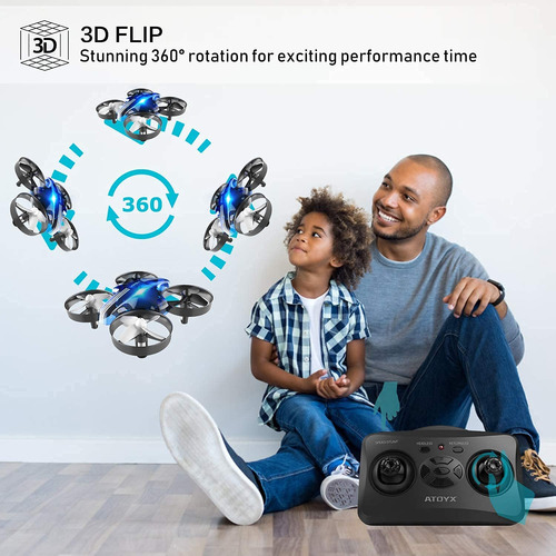 Mini Dron Para Niños Y Principiantes Interior Portátil Rc Azul