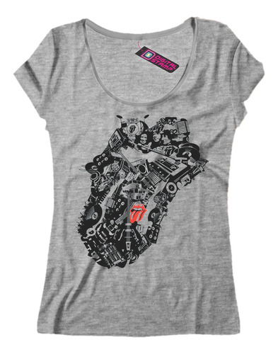 Remera Mujer The Rolling Stones Lengua Collage Rap 24 Dtg