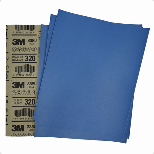 Lixa Blue 3m 338u Grão 80 Á 800 C/50 Folhas - Diversos Grãos Quantidade De Cascalhos 320