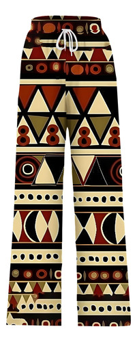 Pantalones Largos Estampados A La Moda Para Mujer Con Funda