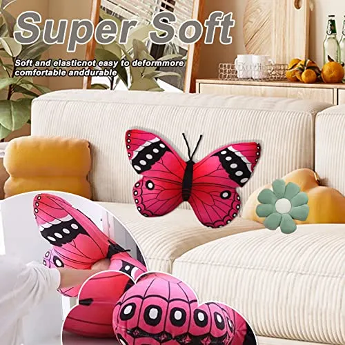 Almohada De Mariposa De 15 7 Pulgadas Mariposa Rosa Peluch
