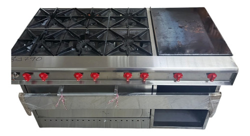 Cocina Industrial A Gas 6 Hornillas Plancha Horno Gratinado