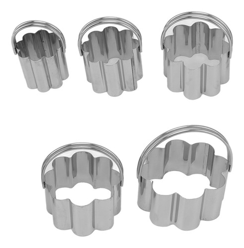 Juego De 5 Moldes De Acero Inoxidable Con Mango Para Galleta