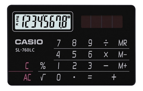 Calculadora Super Solar De Bolsillo Casio Sl-760lc-bk