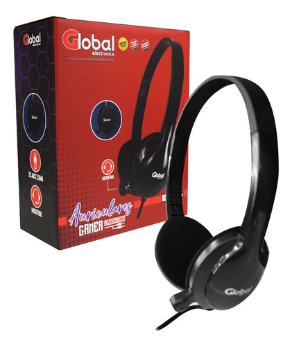 Global Auricular Microfono Negro Ep034bk 2 Jack 3,5