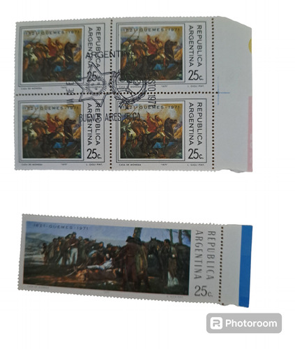 Argentina 899/0 Gj 1565/6 150 Muerte G Guemes Año 1971