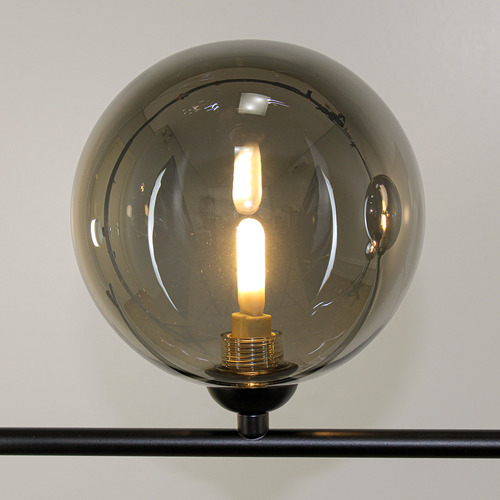 Pendente Globo Preto E Fumê Metal E Vidro Pd2051