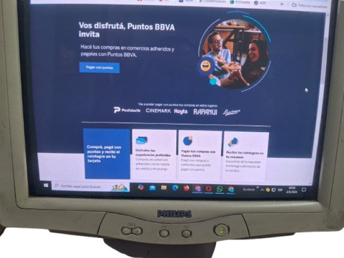 Monitor Pc Philips 15.6 Crt Tubo Mod 107 Energy Star Gris Claro (Usado)