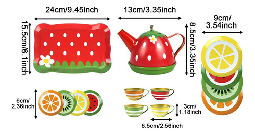 Juego De Té Para Niñas Pequeñas, Juguetes De Rojo