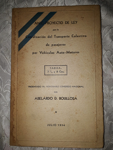 Ante-proyecto Ley-vehiculos Automotores-boullosa-año 1934