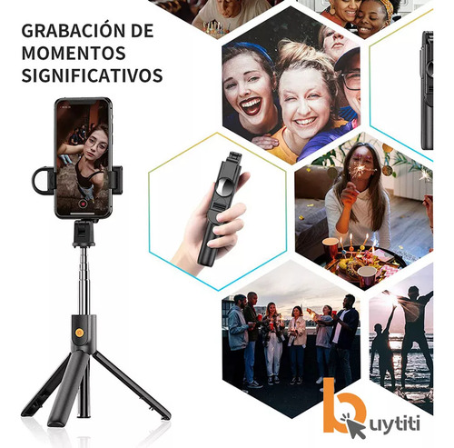 Baston Selfie Con Luz Led Juvenil, Te Hará Brillar, Negro. (Usado)