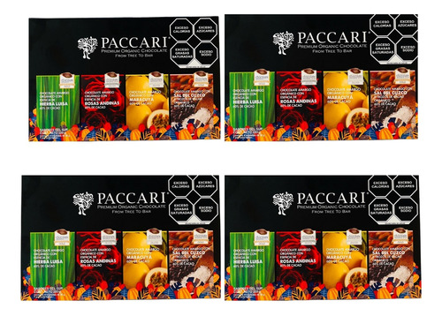 Lote 4/200g Pacari Premium Chocolates Usda Orgánico Vegano  