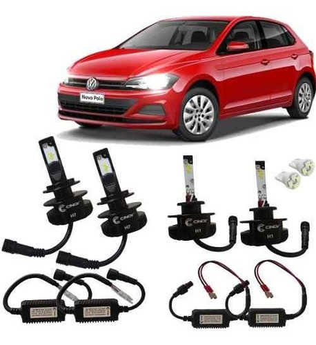 Kit Lampada Super Led Plus Novo Polo 2018 Farol Alto E Baixo