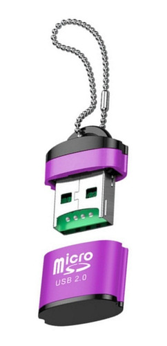 Mini Adaptador Lector De Tarjetas Micro Sd Púrpura