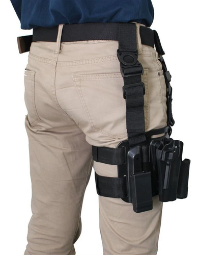 Imagen 8 de 9 de Piernera Serpa Holster Glock 17/19 Tipo Blackhawk Pistolera