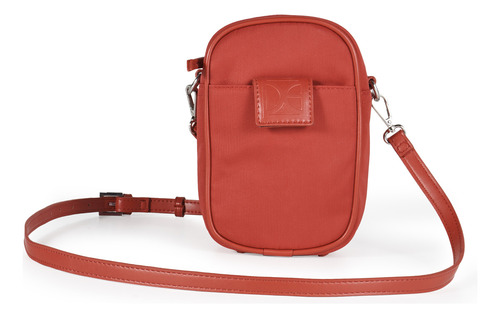 Bolsa Crossbody Cloe Para Mujer Nylon Compartimento Frontal Color Rojo