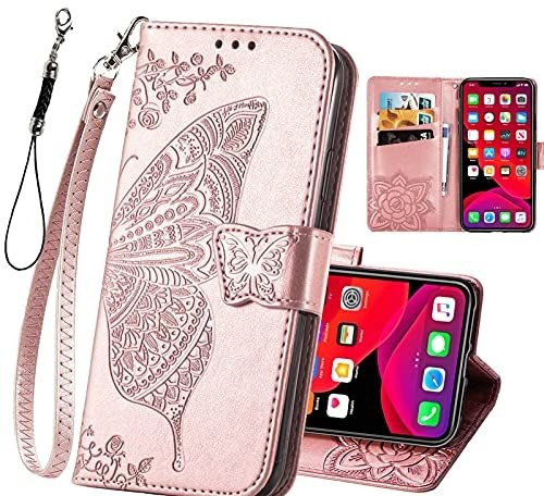 Diseñado Para iPhone 11 Funda Wallet,mujer Flip Folio Q77po