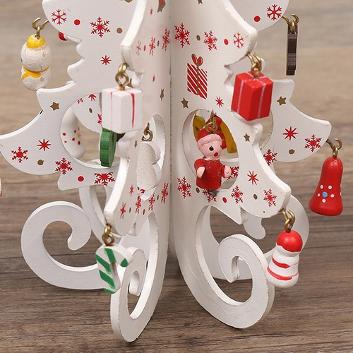 Decoración Artesanal De Madera Para Árbol De Navidad, 6 Piez