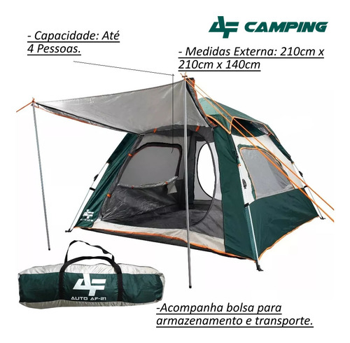 Barraca Para Camping Armação Automatica Com Varanda Albatroz