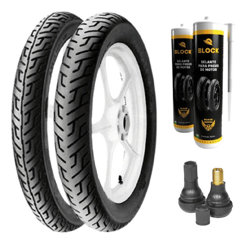 Par Pneu 100/90-18 + 275-18 Mt65 Pirelli + Selantes + Bicos