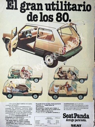 Cartel Retro Cartel De Autos Seat Panda 1981 /848