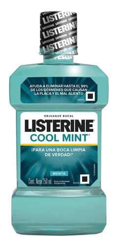 Enguaje Bucal Listerine Cool Mint Frescura Intensa X 250 Ml