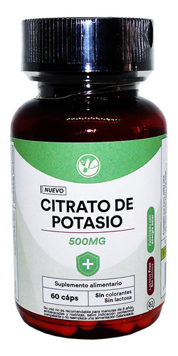 Citrato De Potasio Natural Farm 60 Caps 500 Mg