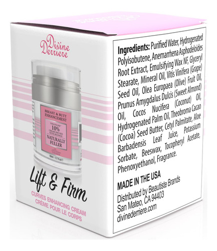 Creme Anticelulite Divine Derriere Com Volufilina 50ml