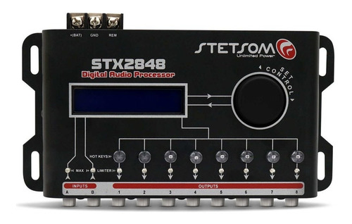 Processador De Áudio Digital Stetsom Stx2848  8 Saídas