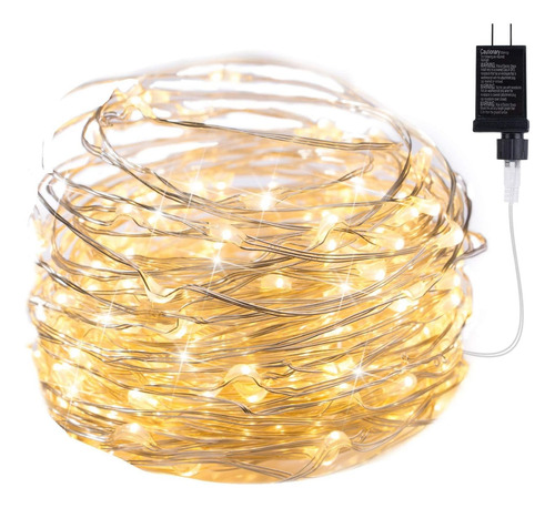Guirnalda De 100 Luces Led Impermeable 33 Pies Blanco Calido