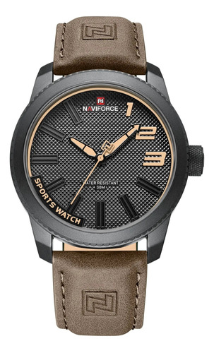 Reloj Naviforce 9202 Para Hombre Con Correa De Cuero En Caja