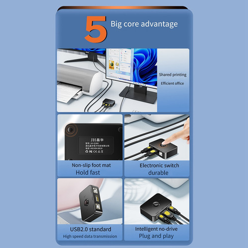 Dispositivo De Compartición De Impresoras Usb 2 Y Selector D