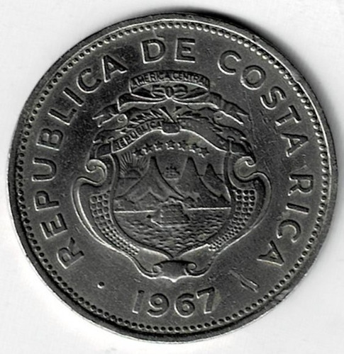 Moneda  De  Costa  Rica  25  Céntimos  1967