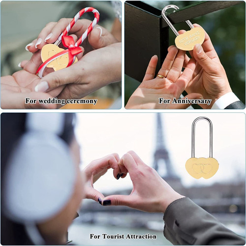2 Piezas Candado Amor Candado Deseo Del Corazón Para Amantes