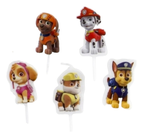 Pack Velas Paw Patrol Para Cotillón Cumpleaños 