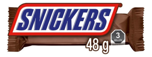 7 Pzas Chocolate Snickers Con Leche Relleno De Caramelo 48 G