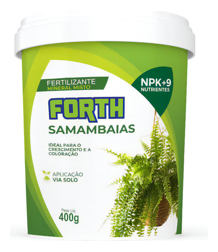 3 Adubo Fertilizante Forth Samambaias 400g Npk+9 Nutrientes