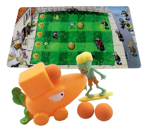 Plantas Vs Zombies Piso D Juego 38 Cm X 76 Largo + 1 Zombie