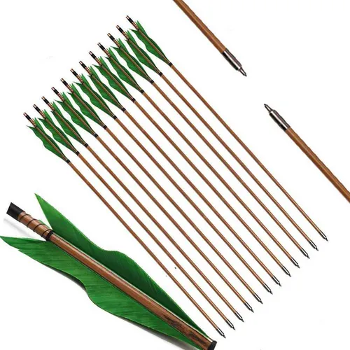 Pg1archery Flechas De Bambú Con Tiro Con Arco, 32 Pulgadas.