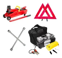 Comprar Kit Seguridad Auxilio Auto 4 En 1 Crique Compresor Llave Bal