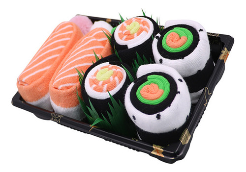 Divertido Conjunto De Calcetines Medianos Para Sushi