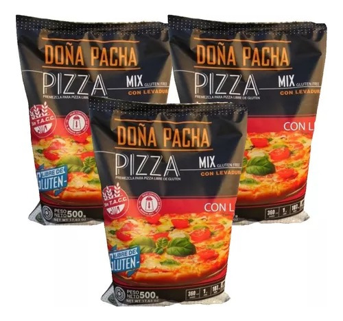 Premezcla Para Pizzas Sin Tacc Doña Pacha Levadura 500g X3